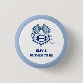 Bóton Redondo 2.54cm Bow Crest Rookie Football Mother To Be Baby Shower