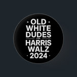 Bóton Redondo 2.54cm Brancos - Democratas do Harris Walz<br><div class="desc">Brancos,  Velhos Brancos,  para a Democracia de Harris Walz</div>
