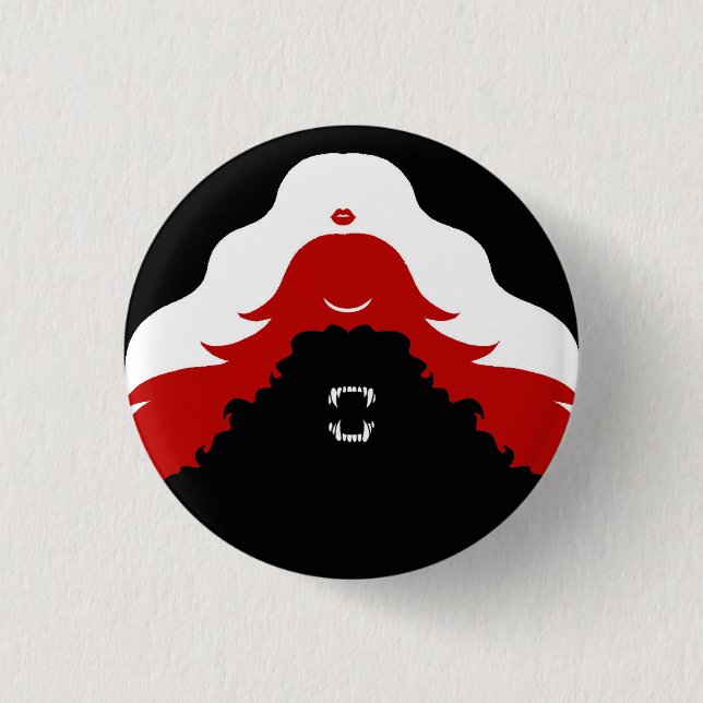 Bóton Redondo 2.54cm Brides do Botão Drácula (Frente)