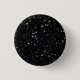 Bóton Redondo 2.54cm Brilho Stars2 - Preto de prata