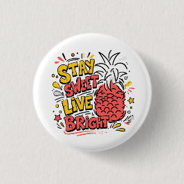 Bóton Redondo 2.54cm Broche de Botão de Abacaxi | Cute Tropical Badge