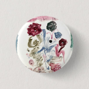 Bóton Redondo 2.54cm Broche do botão do artesão na aguarela