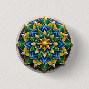 Bóton Redondo 2.54cm Broche Mandala Luxo - 01