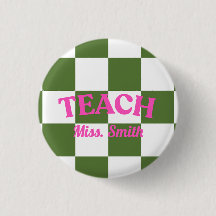Broche Verde Xadrez Ensina Professor