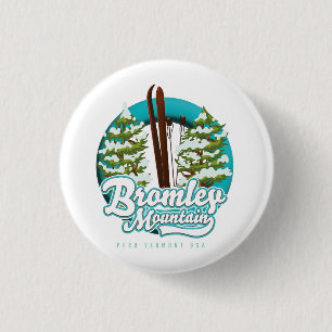 Bóton Redondo 2.54cm Bromley Mountain Peru Vermont US Ski logo Camionis