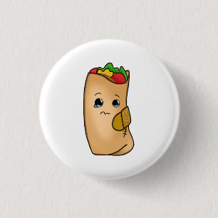 Bóton Redondo 2.54cm Burritos bons não caem no botão