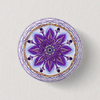 Bóton Redondo 2.54cm Button Mandala 10 “azul de rei "