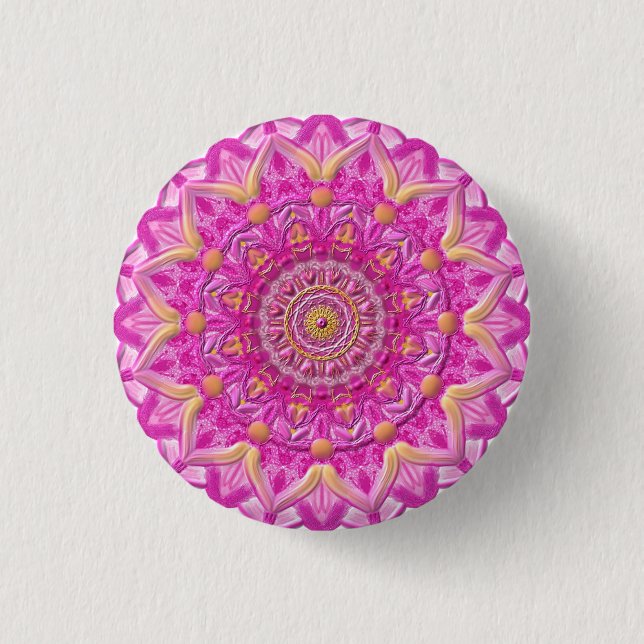 Bóton Redondo 2.54cm Button Mandala “magentas " 12 (Frente)
