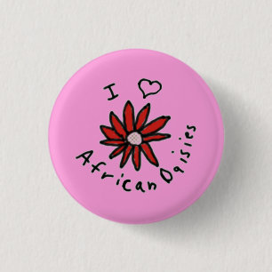Bóton Redondo 2.54cm Button Pink I Love African Daisies