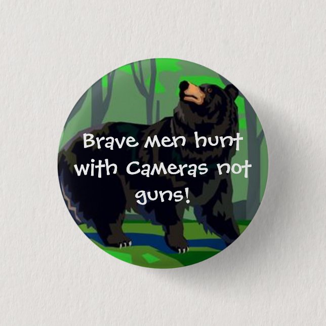 Bóton Redondo 2.54cm Caça brava dos homens com câmeras (Frente)
