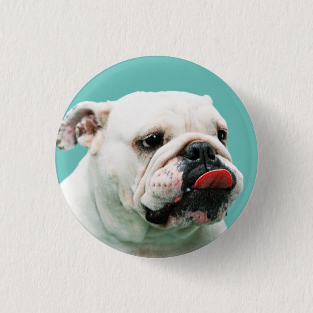 Bóton Redondo 2.54cm Cachorro-branco (Frente)