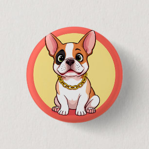 Bóton Redondo 2.54cm Cachorro de Desenho Animado Adorável