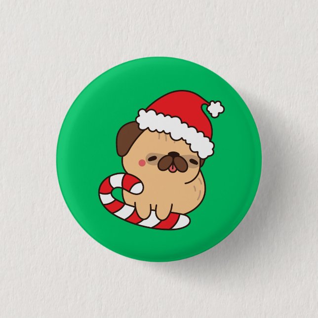 Bóton Redondo 2.54cm Cachorro do Papai Noel (Frente)