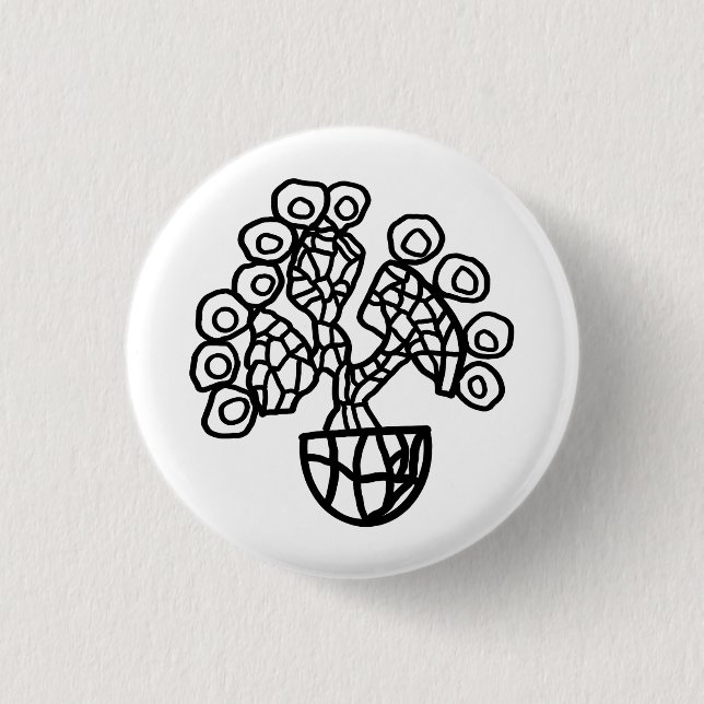 BÓTON REDONDO 2.54CM CACTUS EM UM BOWL (Frente)