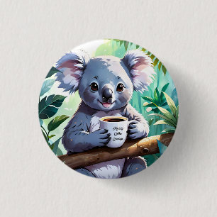 Bóton Redondo 2.54cm Café da Selva de Cozy Koala