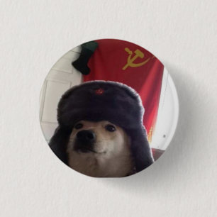 Bóton Redondo 2.54cm Camarada Doge o Doggo comunista Pupper