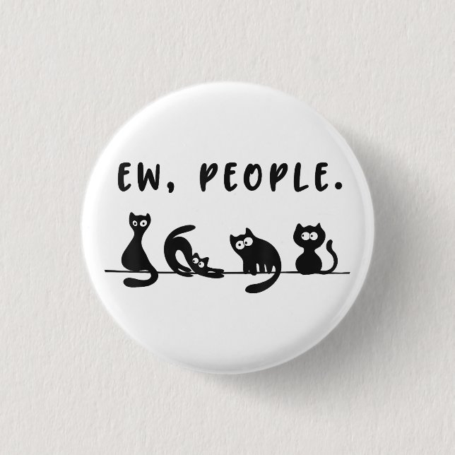 Bóton Redondo 2.54cm Camisa-gato-preto, mulheres engraçadas, novo gato- (Frente)