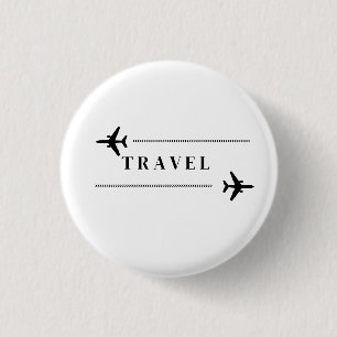 Bóton Redondo 2.54cm Camiseta de avião de viagem