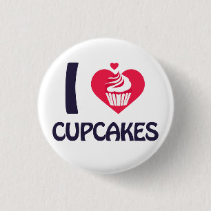 Bóton Redondo 2.54cm Camiseta Eu Amo Cupcakes