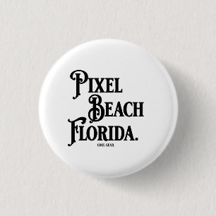 Bóton Redondo 2.54cm Camiseta Pixel Beach Florida