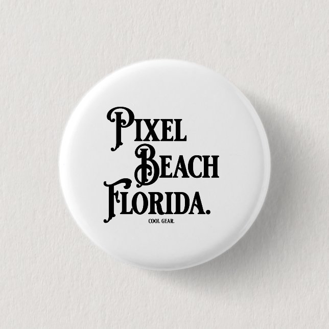 Bóton Redondo 2.54cm Camiseta Pixel Beach Florida (Frente)