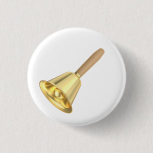 Bóton Redondo 2.54cm campainha de ouro com uma pega de madeira