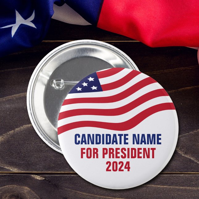 Bóton Redondo 2.54cm Campanha Eleitoral do Candidato Político Personali (Criador carregado)