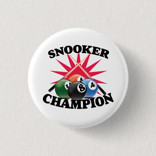 Bóton Redondo 2.54cm Campeão de Snooker  (Frente)