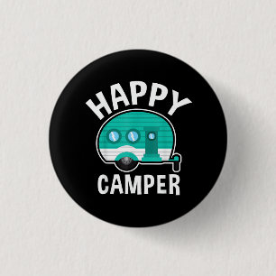 Bóton Redondo 2.54cm Campista Feliz Caravana de Carro de Acampamento Fé