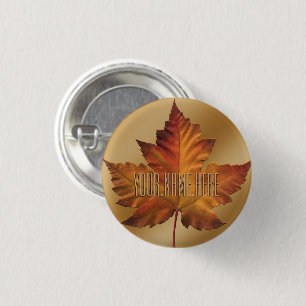 Bóton Redondo 2.54cm Canadá Souvenir Buttons Canada Mapeia Pin Folha