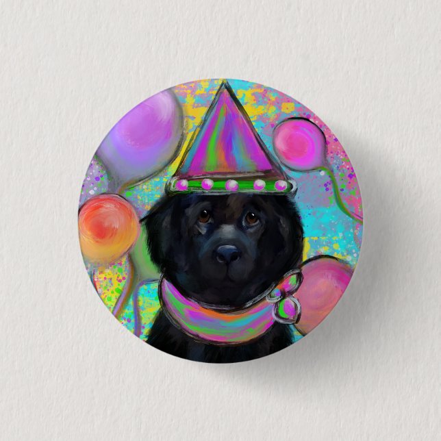 Bóton Redondo 2.54cm Cão da Terra Nova (Frente)