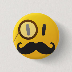 Bóton Redondo 2.54cm cara com bigode
