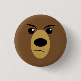 Bóton Redondo 2.54cm Cara irritada do urso