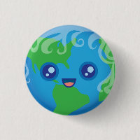 Caráter bonito da terra do planeta de Kawaii