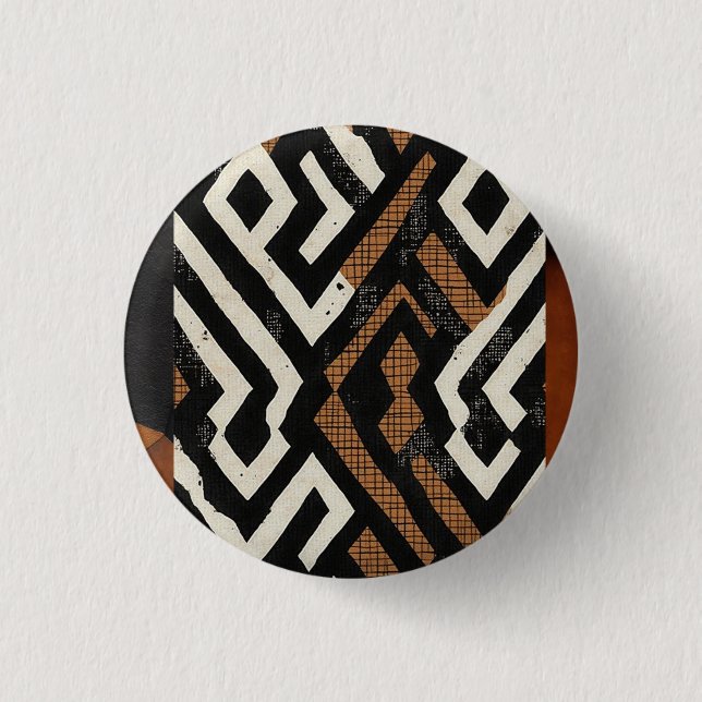 Bóton Redondo 2.54cm Caribe africano de luxo sofisticado (Frente)