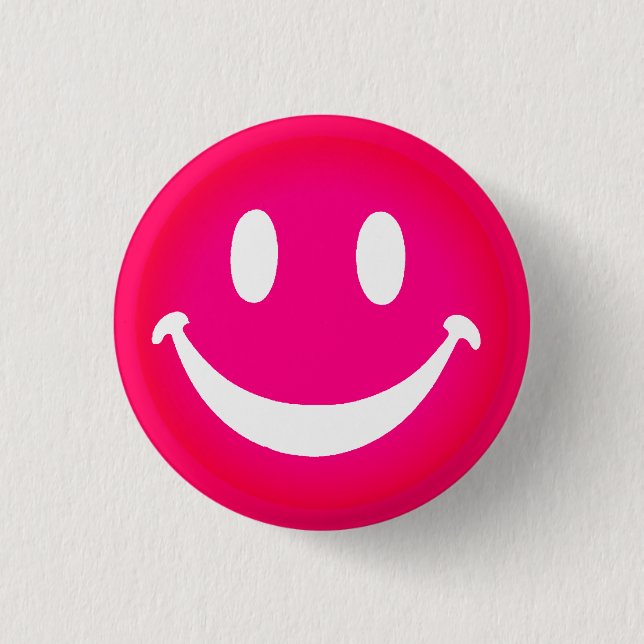 BÓTON REDONDO 2.54CM CARINHA ROSA SORRIDENTE (Frente)