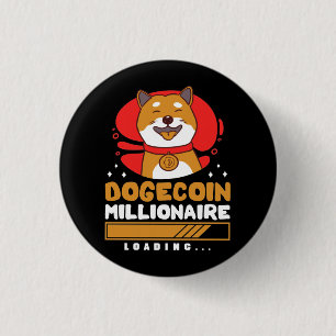 Bóton Redondo 2.54cm Carregamento do Crypto DogeCoin Millionaire