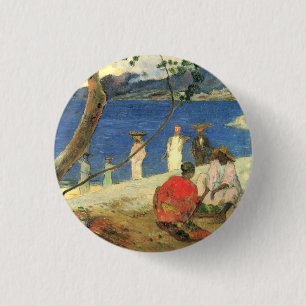 Bóton Redondo 2.54cm Carros de Fruta Paul Gauguin na Turim Cove ou nos