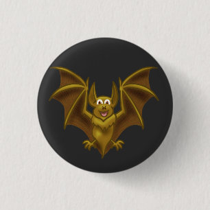 Bóton Redondo 2.54cm Cartoon Brown Bat
