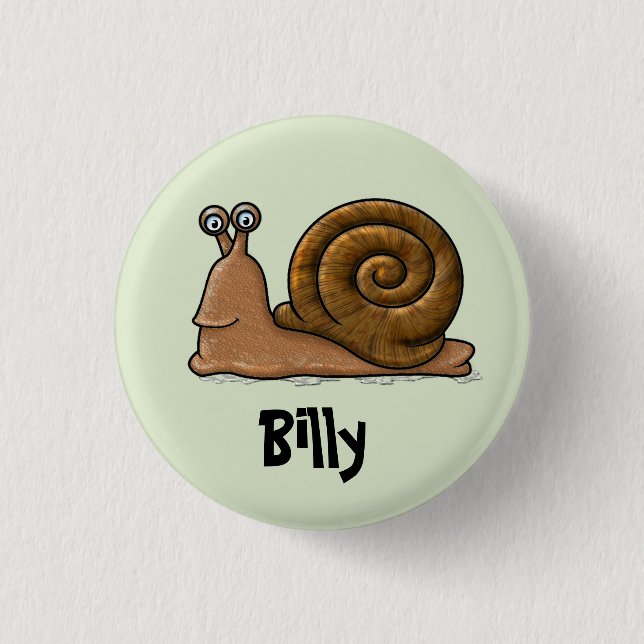 Bóton Redondo 2.54cm Cartoon Snail (Frente)