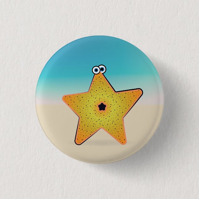 Bóton Redondo 2.54cm Cartoon Starfish (Frente)