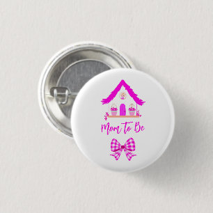 Bóton Redondo 2.54cm Casa rosa personalizada Mãe para ser