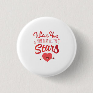Bóton Redondo 2.54cm Casal Arte Eu Te Amo Mais Do Que Todas As Estrelas