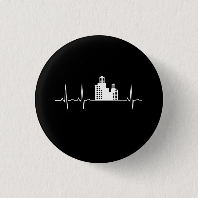 Bóton Redondo 2.54cm Casas de batimento cardíaco arquiteto (Frente)