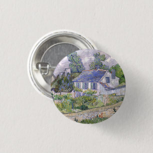 Bóton Redondo 2.54cm Casas em Auvers Vincent van Gogh