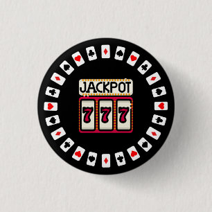 Bóton Redondo 2.54cm Casino atingiu o Jackpot 777