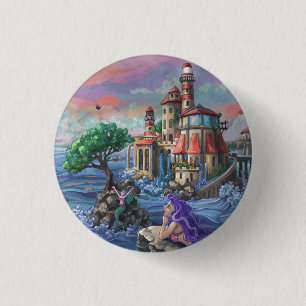 Bóton Redondo 2.54cm Castelo Mermaid