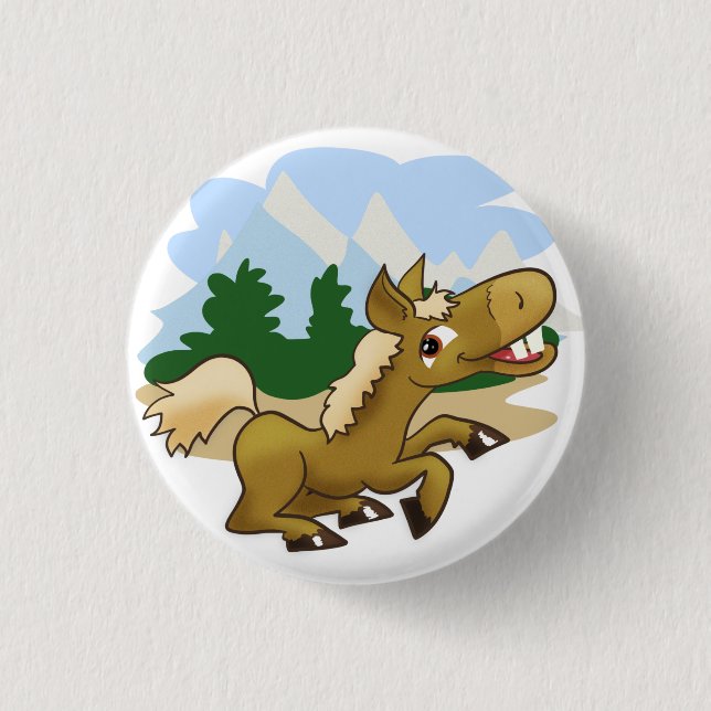 Bóton Redondo 2.54cm Cavalo Galopante Maravilhoso (Frente)