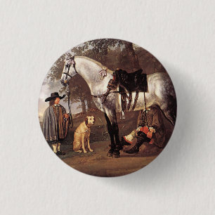 Bóton Redondo 2.54cm Cavalo na Paisagem Aelbert Cuyp