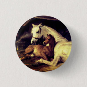 Bóton Redondo 2.54cm Cavalos de Landseer